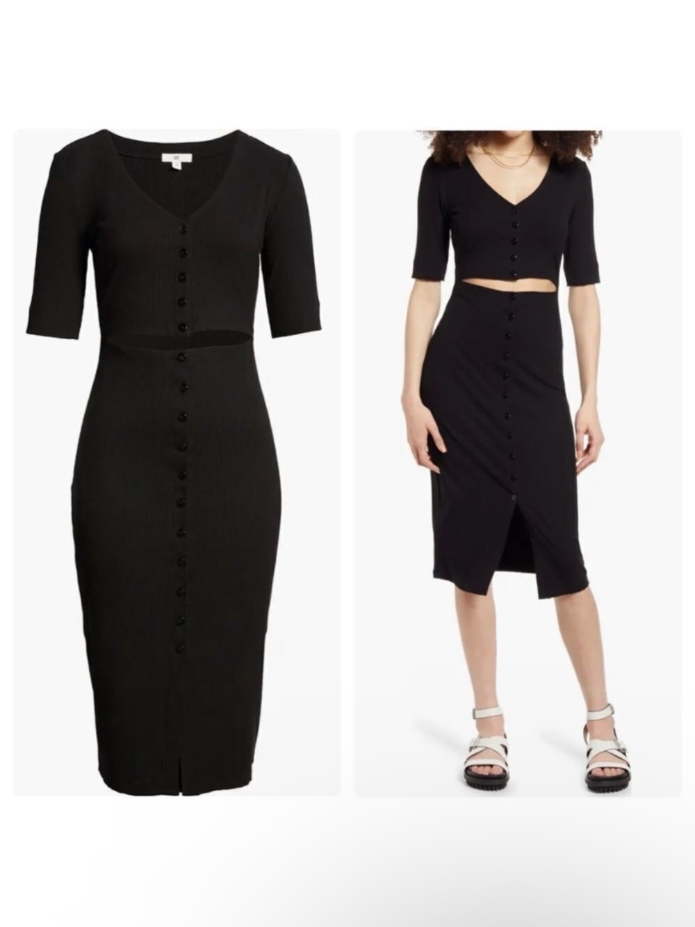 BP. Nordstrom Cutout Rib Dress